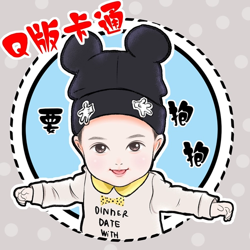 Рука -Симпатичная мультипликационная Q Версия Baby Baby Avatar Logo Design Print Campauization настройка