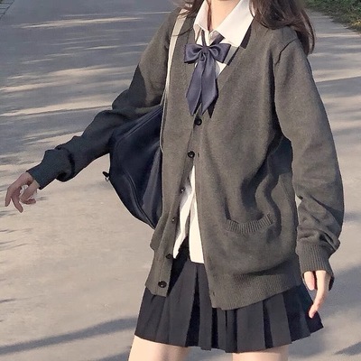 taobao agent Base Japanese cardigan, knitted sweater, student pleated skirt, increased thickness