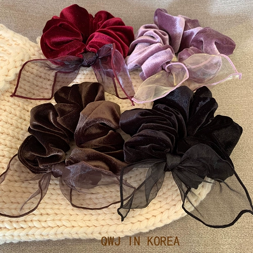Импортная брендовая демисезонная резинка для волос с бантиком, в корейском стиле