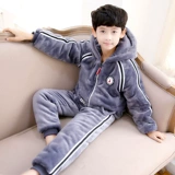 Детская пижама, пуховик для мальчиков, форма, фланелевый удерживающий тепло стеганый комплект, увеличенная толщина, коллекция 2022, подходит для подростков