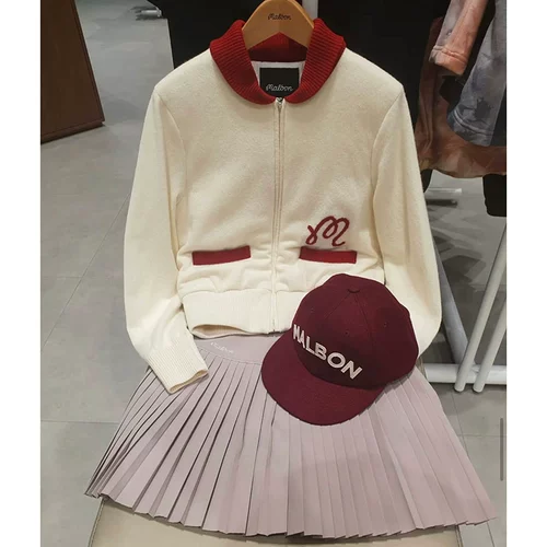 Оригинальная одиночная малбонская гольф -гольф мисс Кашмир Свитер теплый модный отдых для гольфа женская куртка