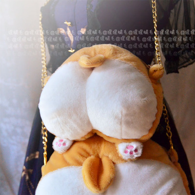 taobao agent +Orangutan+plush velvet selling cute artifacts!Corgi baby big ass chain backpack backpack coin purse