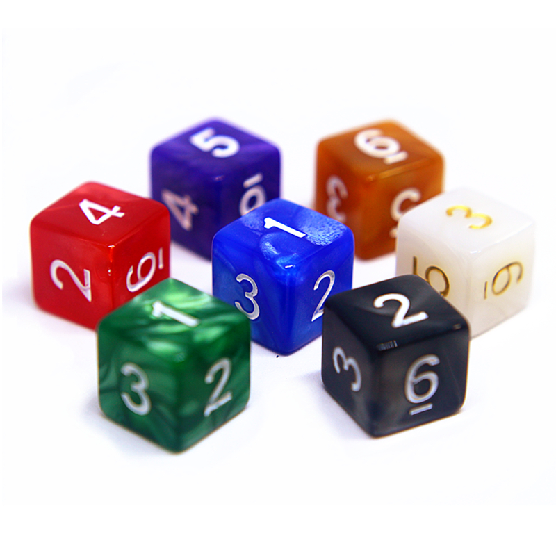 6面数字骰子数学教具多面筛子桌面游戏道具色子桌游配件 Изображение 1