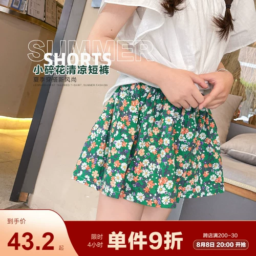 Летние шорты, штаны, юбка, повседневные брюки, подходит для подростков, в западном стиле, цветочный принт, свободный крой