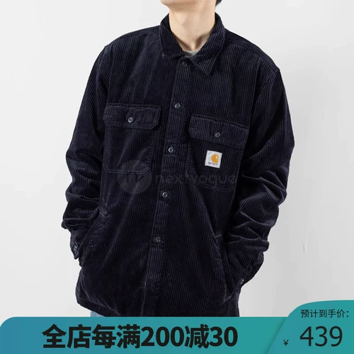 [NextVogue] Carhartt Wip Dixon Рубашка Corduroy Loose Loose Loase Bags с рубашкой курток