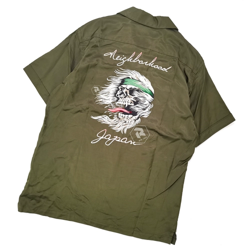 MISTY SPOT NECEANCHORD MIL-Souvenir NBHD Скелет скелет вышита рубашка с короткими рукавами мужчина 19SS