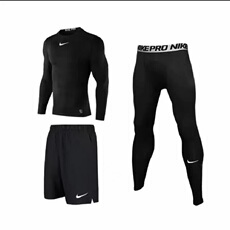 Кожа одежды nike耐克紧身衣男长袖篮足球训练健身跑步运动套装速干高弹打底服