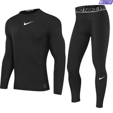 Кожа одежды nike耐克紧身衣男长袖篮足球训练健身跑步运动套装速干高弹打底服