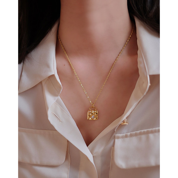 Сумка, ожерелье, подвеска, коллекция 2022, легкий роскошный стиль, серебро 925 пробы