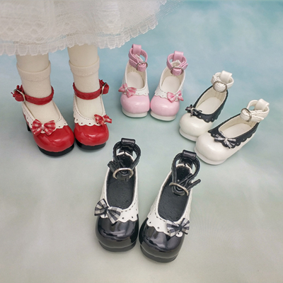 taobao agent Spot BJD6 points doll shoes Bowla for princess shoes IMDA3.0 card myu thick heel leather shoes 1/6 points
