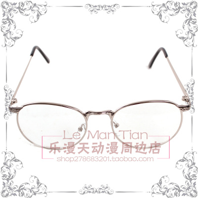 taobao agent Universal round silver metal glasses, props, cosplay