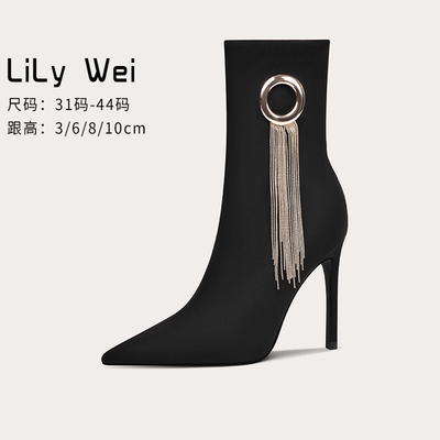 taobao agent High fleece low boots pointy toe, 2022 collection, western style