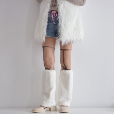 taobao agent Velvet white boots, brand autumn keep warm socks