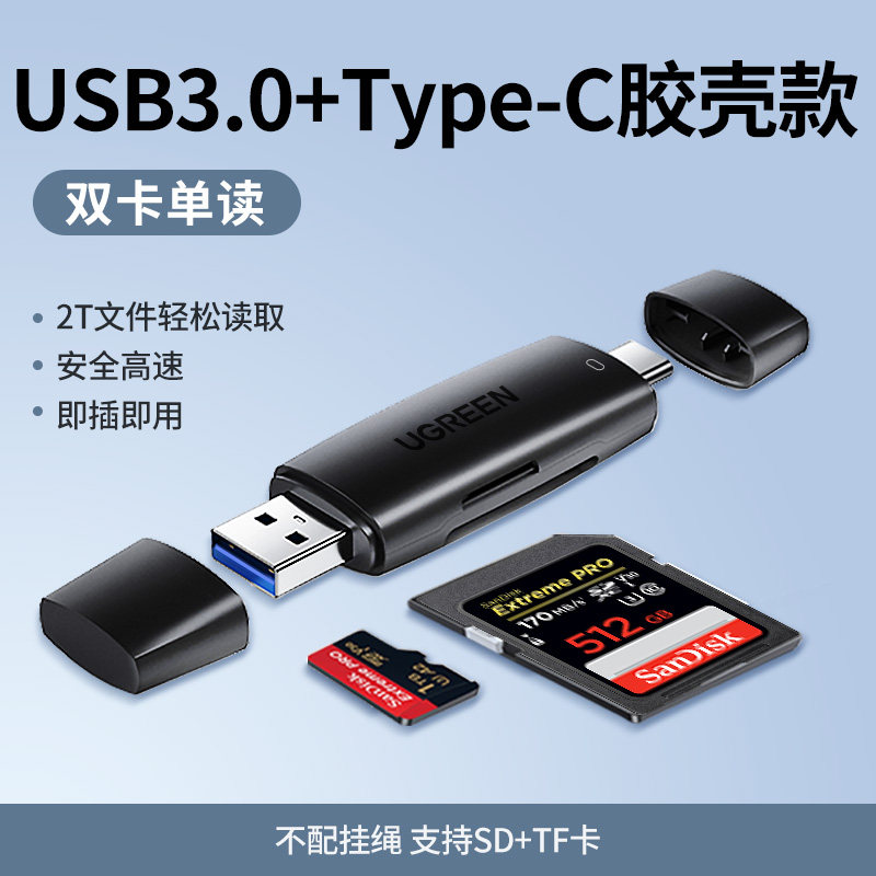 Картридер Green Link CM185 многофункциональный USB/Type-C для SD и TF карт