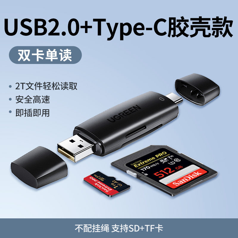 Картридер Green Link CM185 многофункциональный USB/Type-C для SD и TF карт
