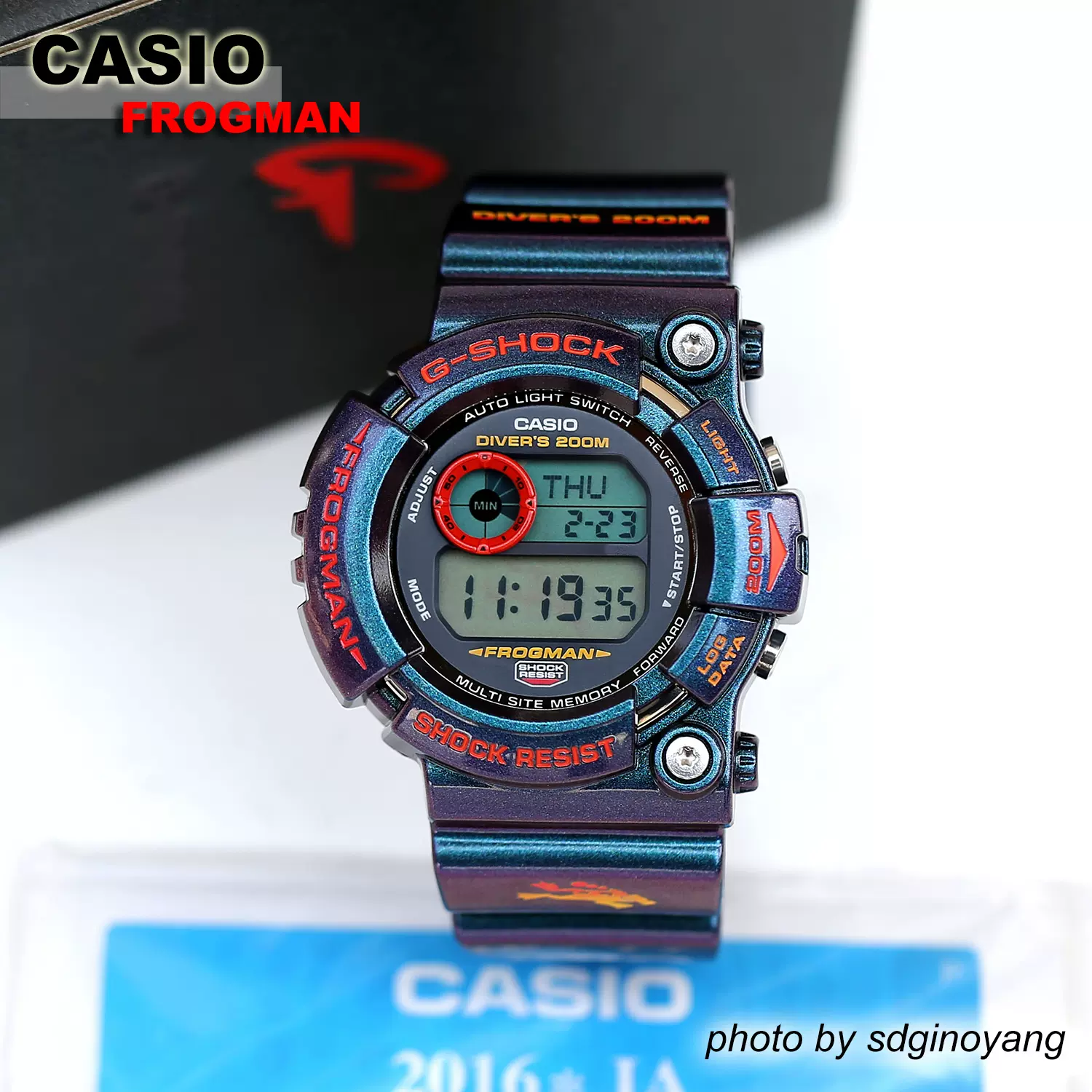 CASIO卡西欧G-SHOCK FROGMAN GW-201-6JF初代毒蛙人限定