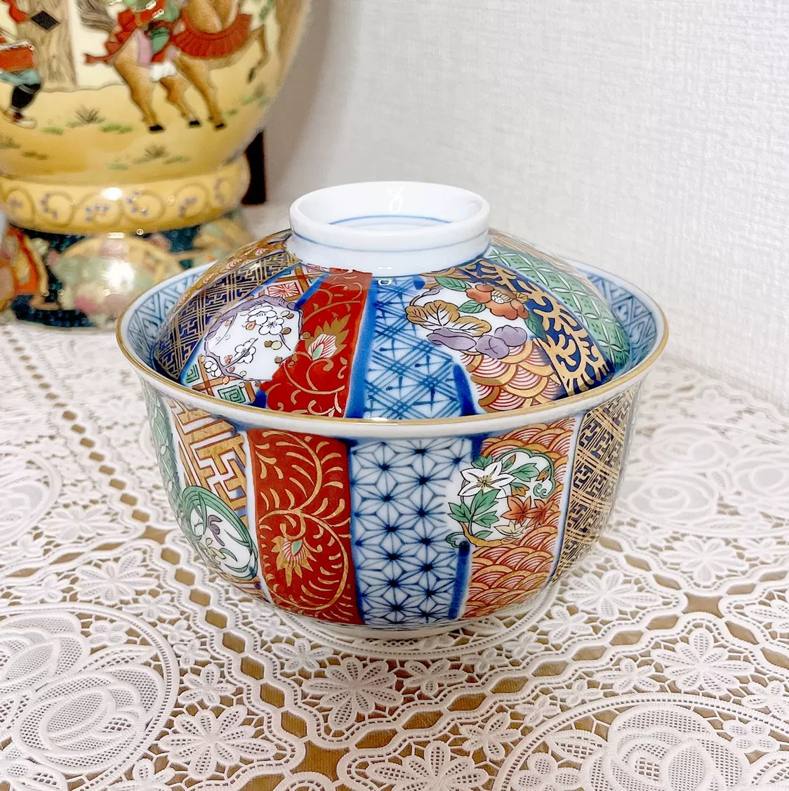 日本有田烧锦松梅光峰茶罐弥左卫门糖罐清秀瓷罐陶瓷餐具茶具-Taobao