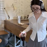 Осенняя дизайнерская короткая базовая рубашка, французский стиль, тренд сезона