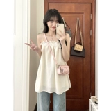 Топ с чашечками без рукавов, майка топ, бюстгальтер-топ, открытые плечи, осенний, свободный крой, для маленькой груди