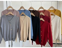 Чистый склад не возвращается к японскому стилю, нежному и хорошей текстуре, мягкому клейковому свитеру V -нет