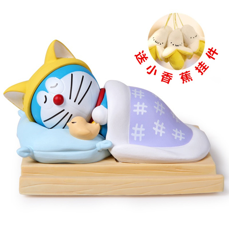 艾影inplay正版萌睡机器猫睡觉哆啦a梦手机座 笔架车载摆件手办