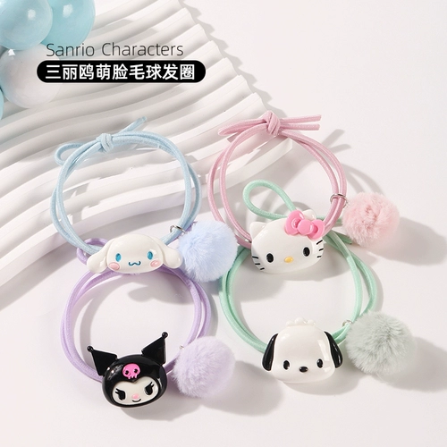 Hello kitty, мультяшная универсальная эластичная заколка для волос