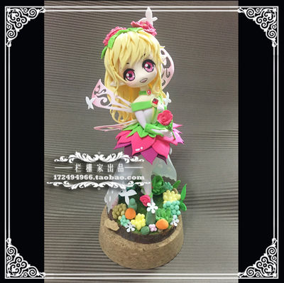 taobao agent Fracket hand -painted DNF game mobile game mobile game surrounding clay hand -made fixed flower dance spiritual flower fairy elves Q version fixed