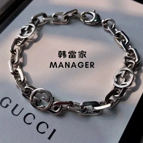 Gucci, браслет, украшение подходит для мужчин и женщин для влюбленных, серебро 925 пробы