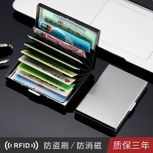 Мужской металлический картхолдер, карточки из нержавеющей стали, антимагнитная маленькая сумка через плечо для водительских прав, анти-кража