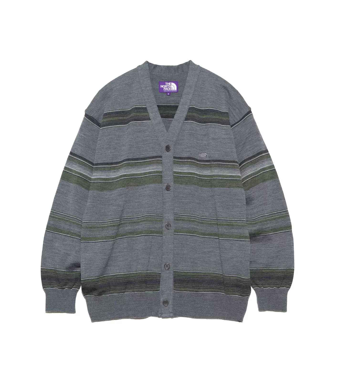 紫标23aw Merino Field Striped Cardigan 羊毛针织开衫日本制-Taobao