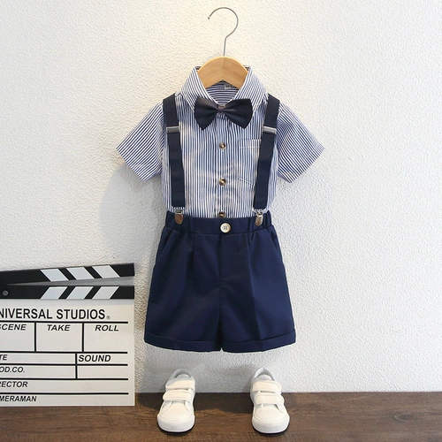 Летний костюм мальчика цветочника, детский пиджак классического кроя, тонкий комплект, наряд для музыкальных выступлений, в британском стиле, 4 предмета