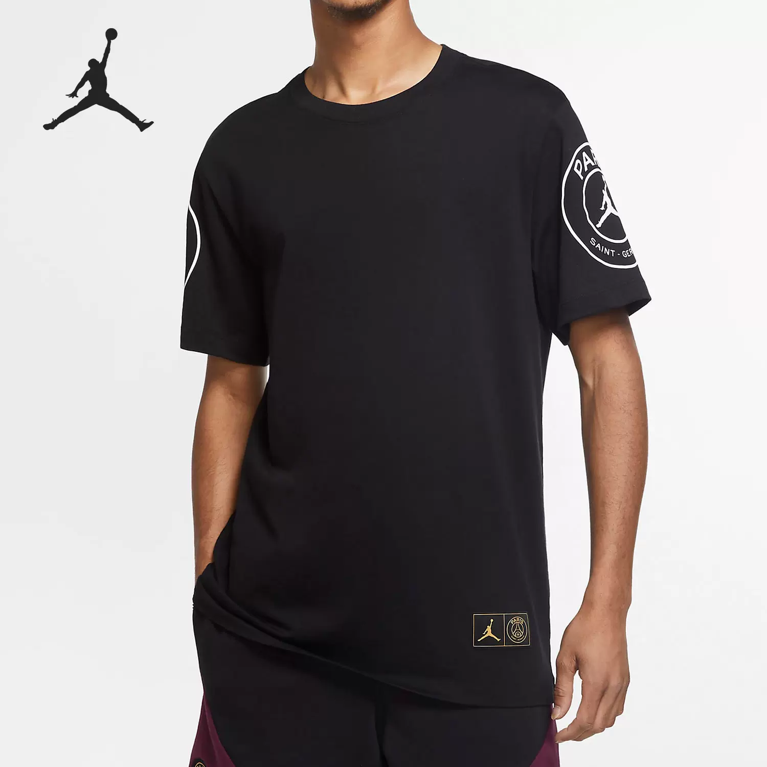 Nike/耐克正品Jordan 巴黎圣日耳曼LOGO 男子休闲运动T恤BQ8385-Taobao