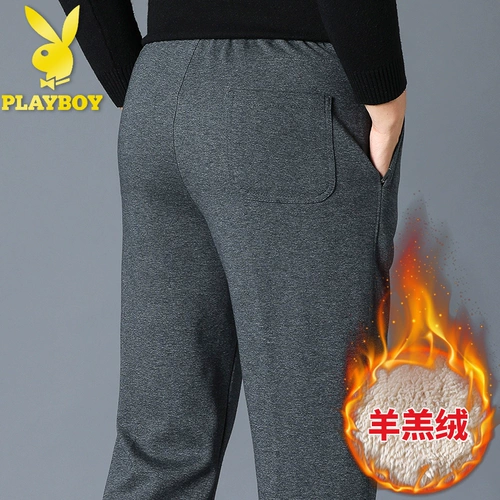 Playboy, мужские удерживающие тепло утепленные трикотажные штаны для отдыха, для среднего возраста