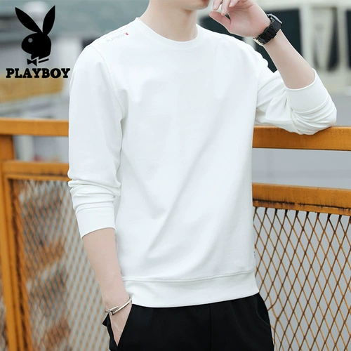 Playboy, толстовка, флисовый демисезонный лонгслив для отдыха, футболка, 2022, в корейском стиле