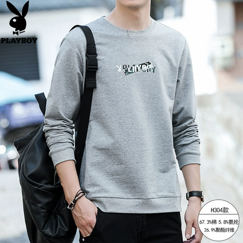 Playboy, толстовка, флисовый демисезонный лонгслив для отдыха, футболка, 2022, в корейском стиле