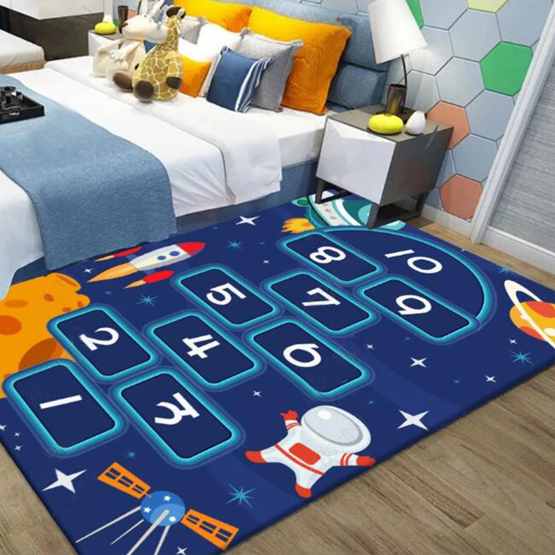 Children's cartoon hopscotch carpet bedroom full bed bedside blanket kindergarten early
