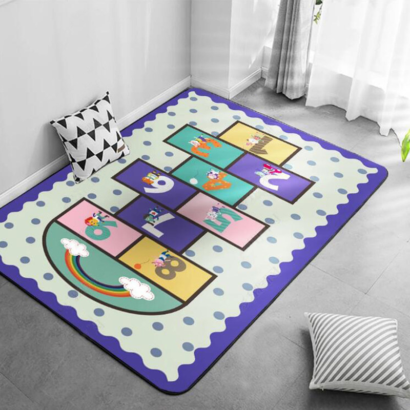 Children's cartoon hopscotch carpet bedroom full bed bedside blanket kindergarten early