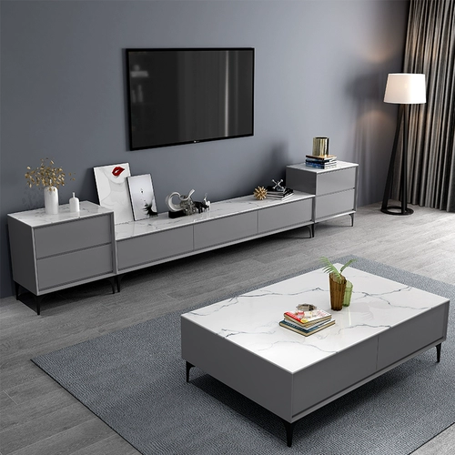 Dilo Italian Simple Rock Board Tea Tarry TV Comminte Mebrishing Solid Wood Modern Light Luxury Living Room мебель
