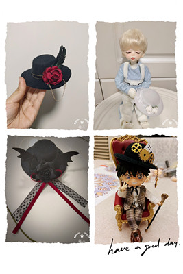 taobao agent BJD/DD baby with a headdress small hat hat 3 minutes, 4 minutes, 6 minutes, 8 minutes, giant baby uncle Ye Luoli OB11 small cloth hat