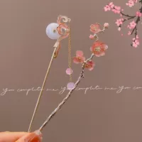 Розовая китайская шпилька из нефрита