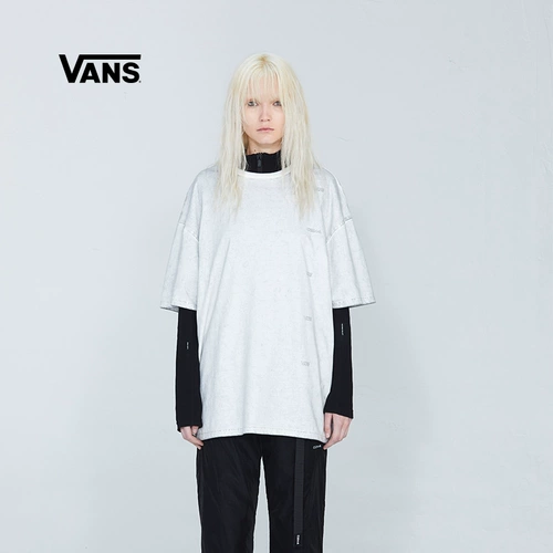 Vans, ретро футболка с коротким рукавом подходит для мужчин и женщин, для влюбленных