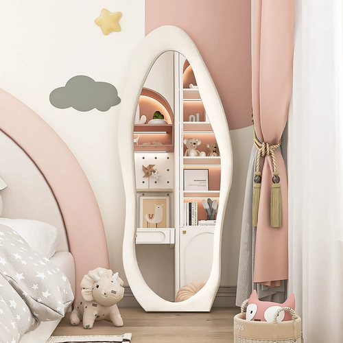 Ins стильное зеркало для всего тела, домашнее светлое роскошное нестандартное зеркало для макияжа для спальни, интернет-зеркало для знаменитостей, напольное зеркало