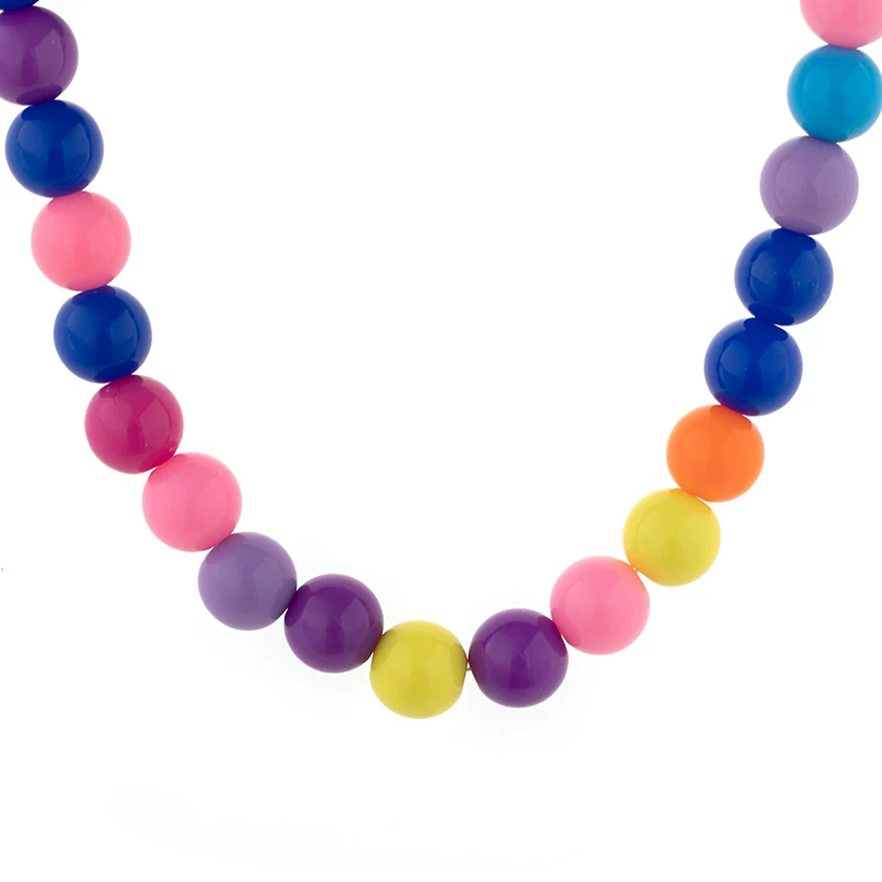 Round beads, cute necklace, cream short accessory
