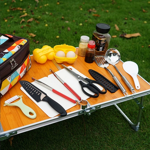 Открытые казармы кулинарная посуда набор для пикника для барбекю кухонные инструменты самостоятельно, мобильный мобильный портативный 11 кусоч