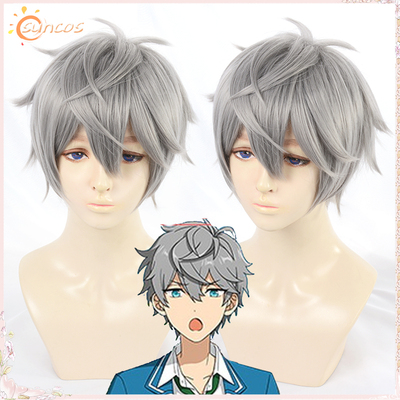 taobao agent Suncos Idol Fantasy Festival Seki Spring cos wig gray hair and anti -tilted face style fake hair