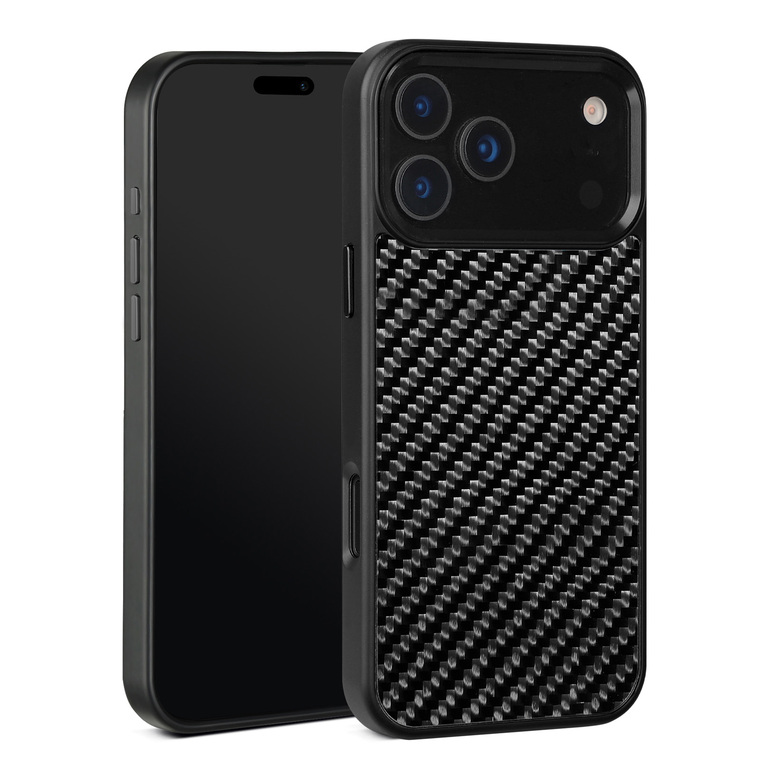 Carbon Fiber Diagonal Weave Metal iPhone Case