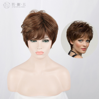 taobao agent Lifelike light and thin helmet, wig, for middle age, curls, cosplay