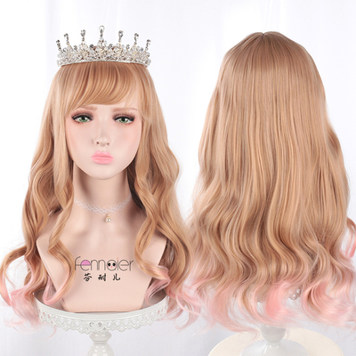 taobao agent Hair mesh, face blush, soft wig, curls, Lolita style, for every day, gradient