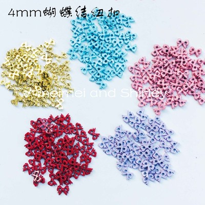taobao agent 4mm mini bow color metal electroplating paint baby clothing buttons DIY decorative accessories
