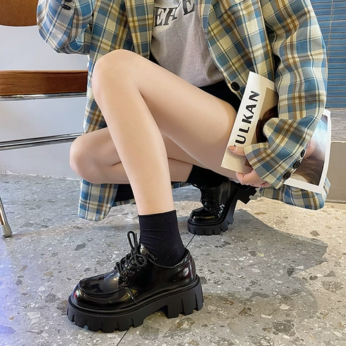 Обувь для кожаной обуви в английском стиле, лоферы, туфли на платформе, в британском стиле, коллекция 2022, осенняя